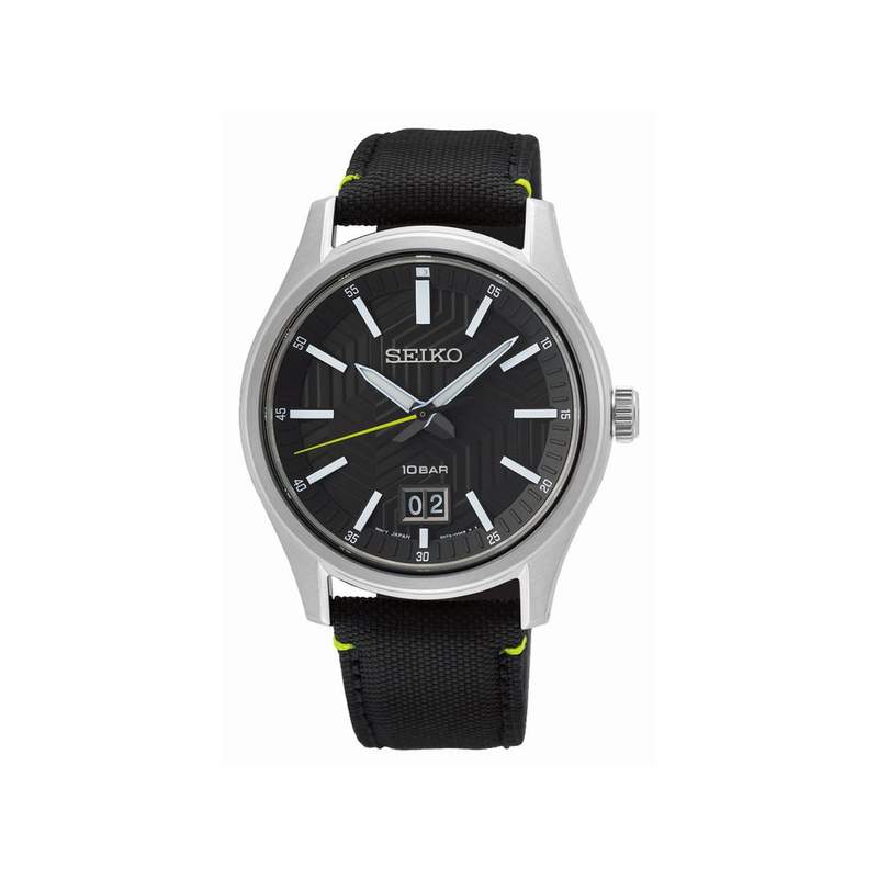 Montre SEIKO sport homme acier bracelet nylon noir - vue 1