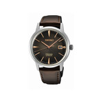 Montre SEIKO Presage homme automatique acier bracelet cuir marron - vue 1