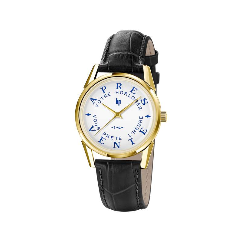 Montre Lip Himalaya homme acier bracelet cuir marron - vue 1