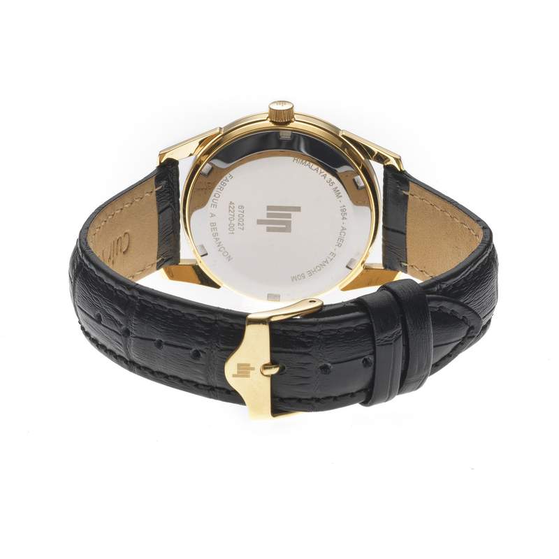 Montre Lip Himalaya homme acier bracelet cuir marron - vue 3