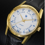 Montre Lip Himalaya homme acier bracelet cuir marron - vue D1