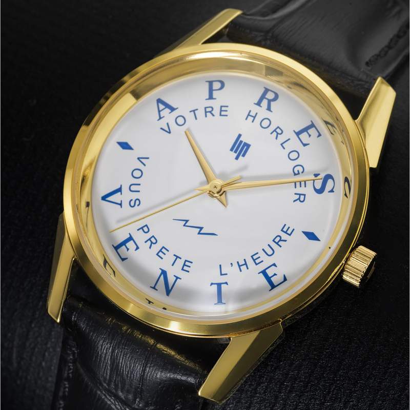 Montre Lip Himalaya homme acier bracelet cuir marron - vue D1