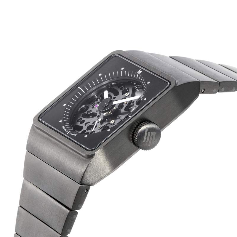 Montre LIP Big Titane homme automatique, bracelet titane gris - vue D2