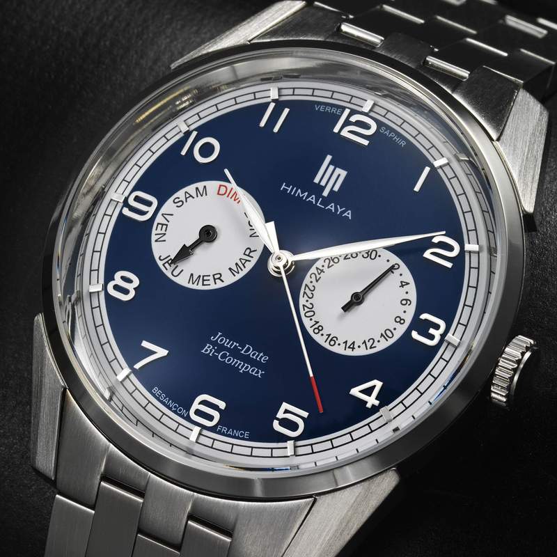Montre LIP Himalaya homme acier bracelet métal argent - vue D1