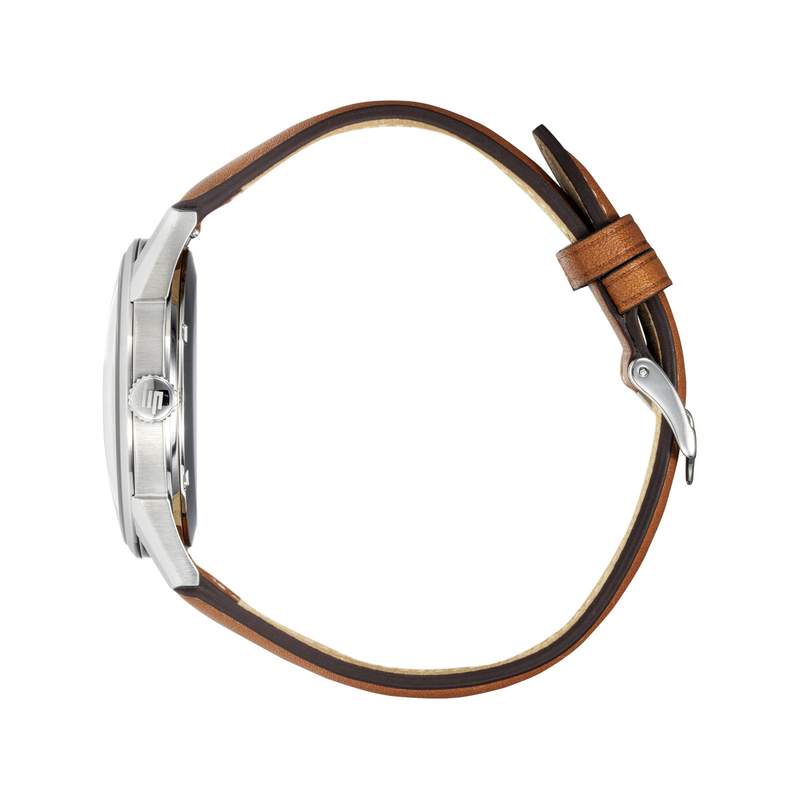 Montre LIP Himalaya homme acier bracelet cuir marron clair - vue 2