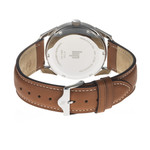 Montre LIP Himalaya homme acier bracelet cuir marron clair - vue 3