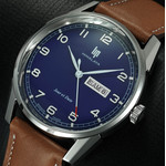 Montre LIP Himalaya homme acier bracelet cuir marron clair - vue D1