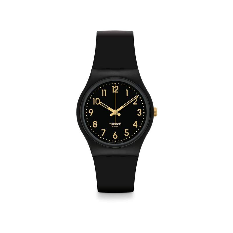 Montre SWATCH Gent biosourced Golden tac homme bracelet matériau biosourcé noir - vue 1