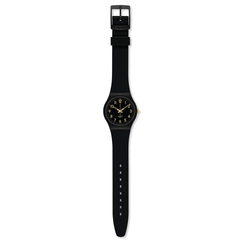 Montre SWATCH Gent biosourced Golden tac homme bracelet matériau biosourcé noir - vue D1