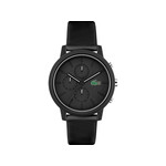 Montre LACOSTE.12.12 chrono homme TR90 noir bracelet silicone noir - vue 1