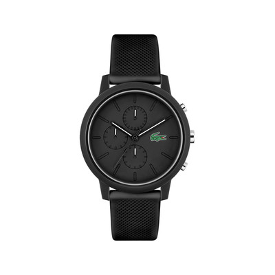 Montre LACOSTE.12.12 chrono homme TR90 noir bracelet silicone noir