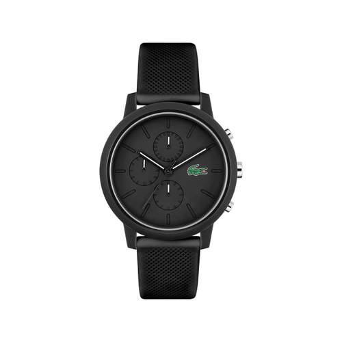 Montre LACOSTE.12.12 chrono homme TR90 noir bracelet silicone noir