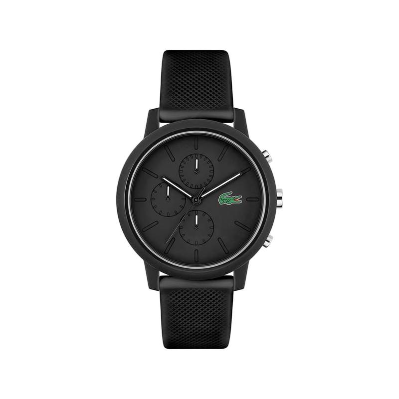 Montre LACOSTE.12.12 chrono homme TR90 noir bracelet silicone noir - vue 1