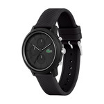 Montre LACOSTE.12.12 chrono homme TR90 noir bracelet silicone noir - vue D1