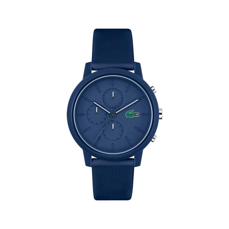 Montre LACOSTE.12.12 chrono homme TR90 bleu  bracelet silicone bleu - vue 1