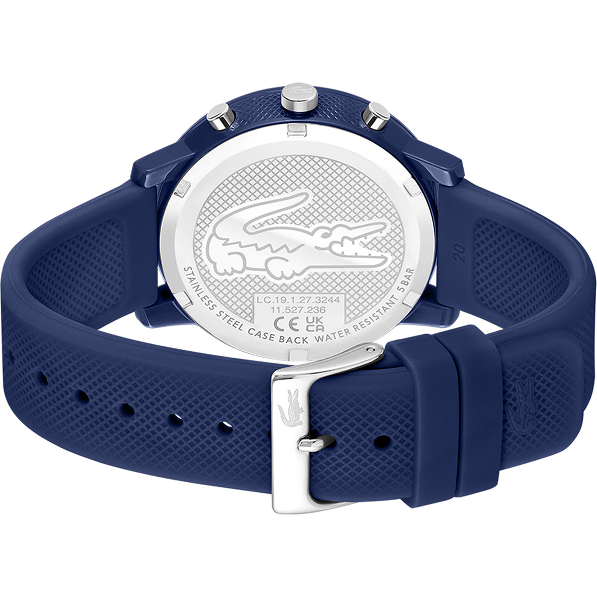 Montre LACOSTE.12.12 chrono homme TR90 bleu  bracelet silicone bleu - vue 3