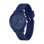Montre LACOSTE.12.12 chrono homme TR90 bleu  bracelet silicone bleu - vue D1