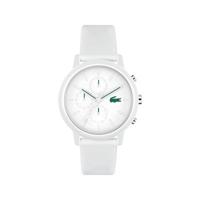 Montre LACOSTE.12.12 chrono homme bracelet silicone blanc - vue 1