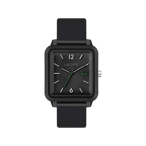 Montre LACOSTE Studio homme acier bracelet silicone noir