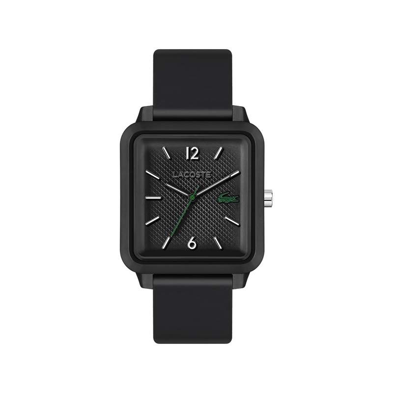 Montre LACOSTE Studio homme acier bracelet silicone noir - vue 1