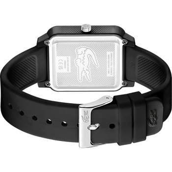 LACOSTE Studio men's watch steel black silicone bracelet