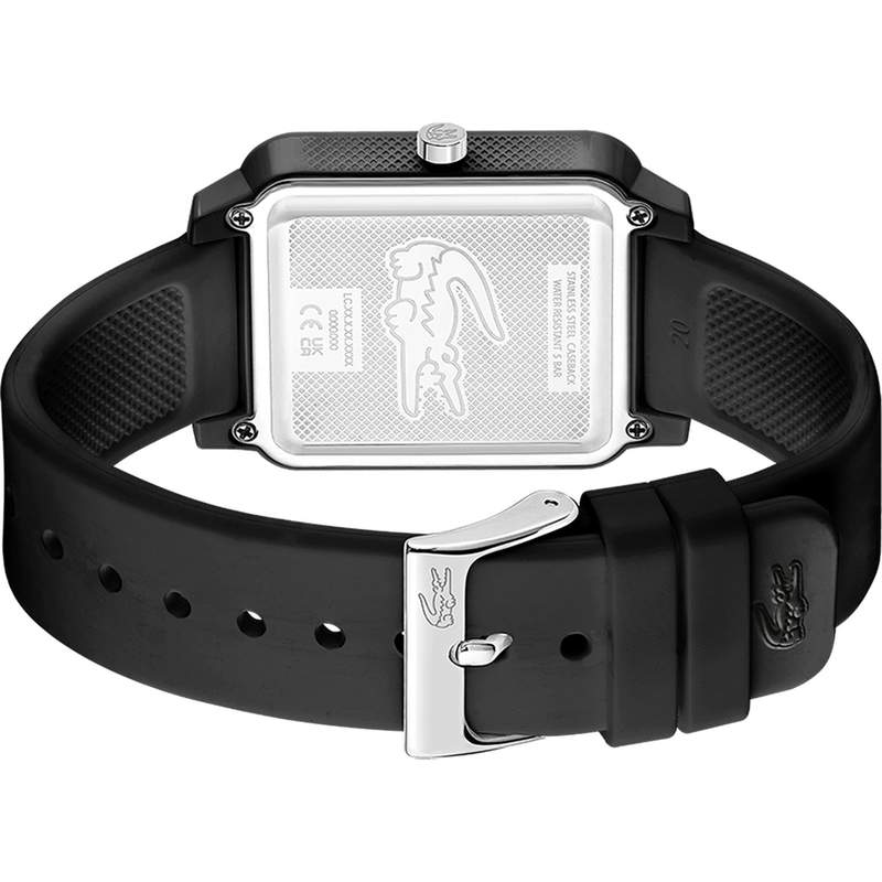 Montre LACOSTE Studio homme acier bracelet silicone noir - vue 3