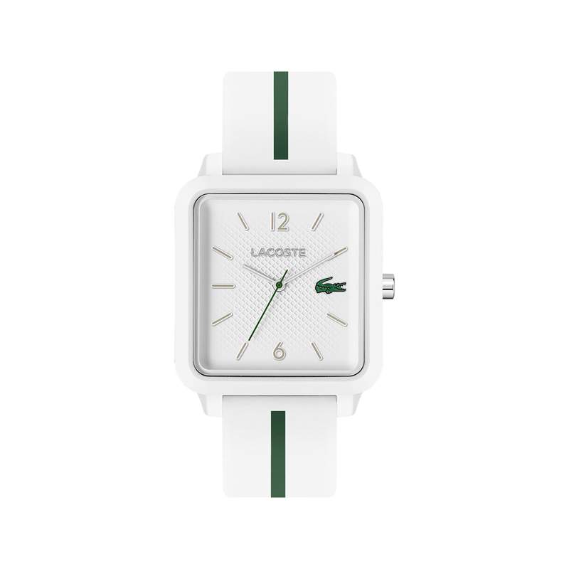 Montre LACOSTE  Studio homme TR90 blanc bracelet silicone blanc - vue 1