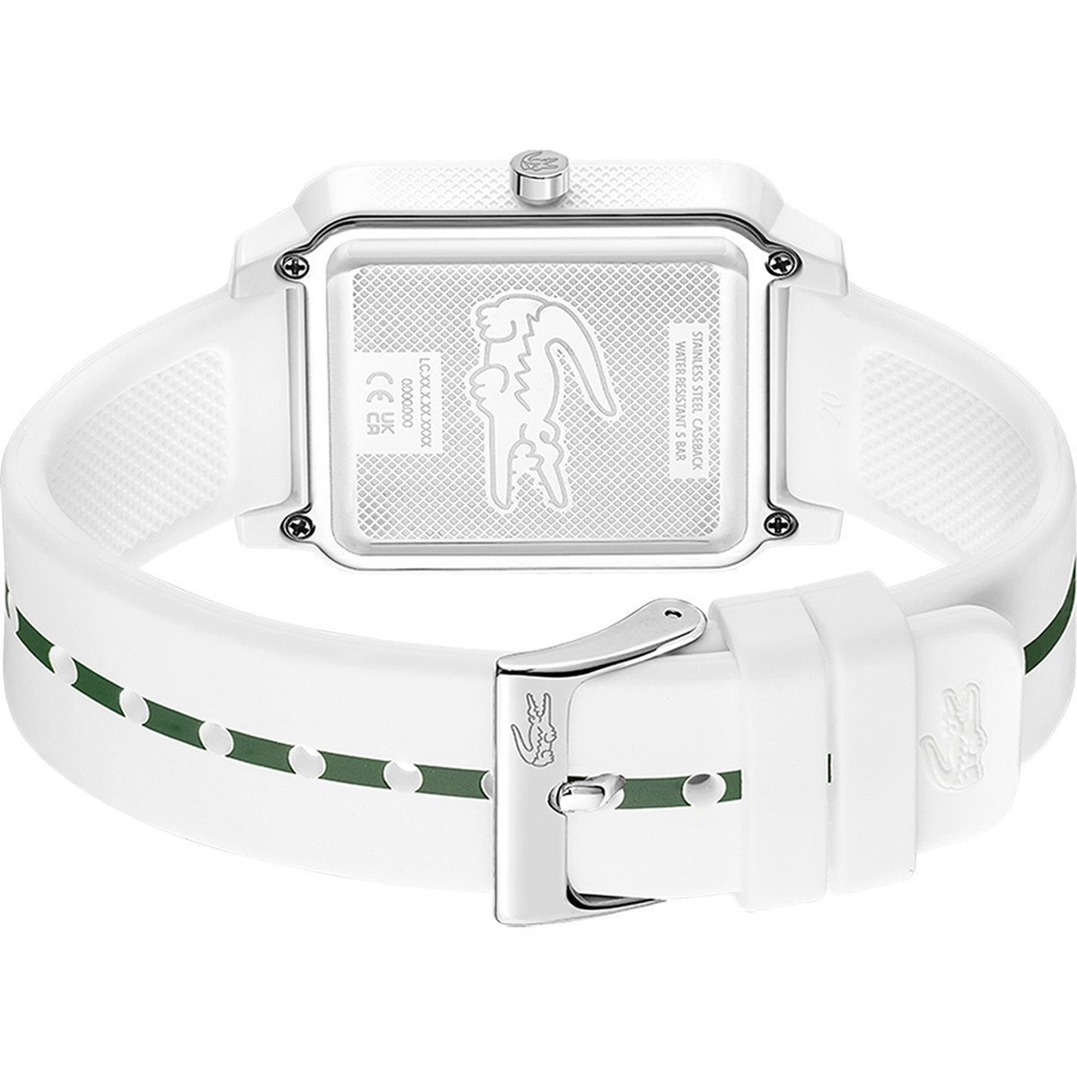 Montre LACOSTE  Studio homme TR90 blanc bracelet silicone blanc - vue 3