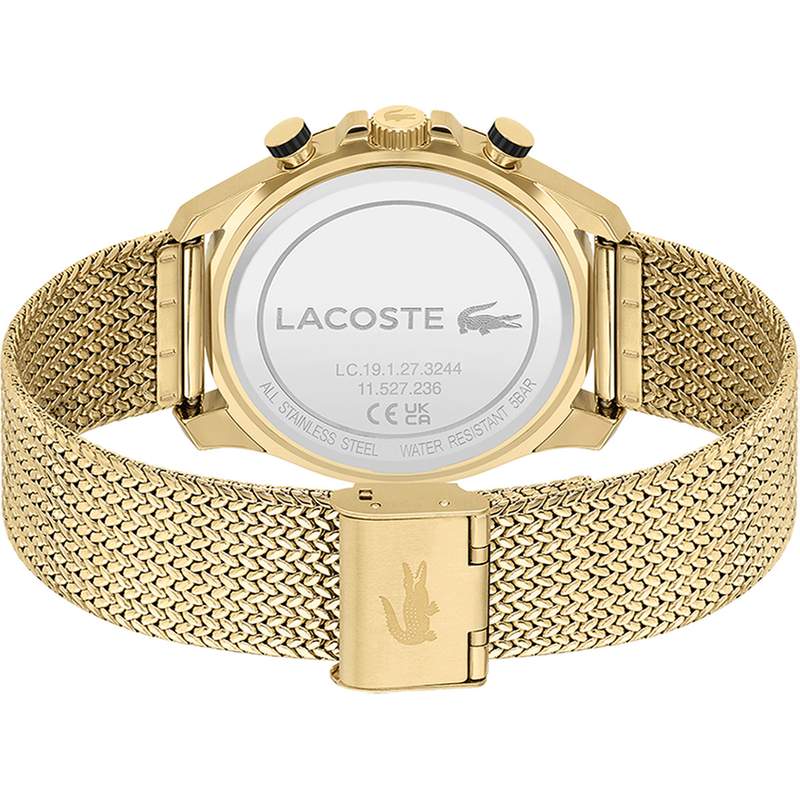 Montre LACOSTE Neoheritage homme bracelet acier doré jaune - vue 3
