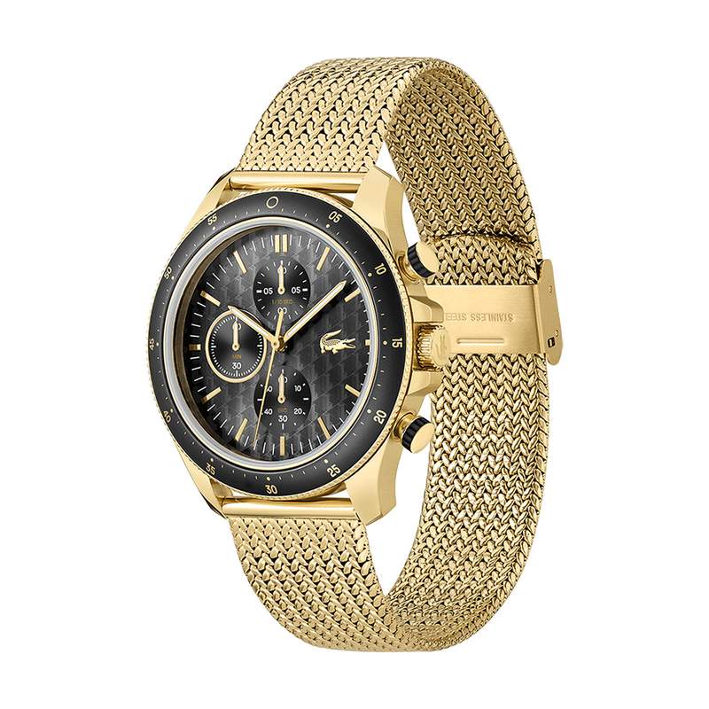 Montre LACOSTE Neoheritage homme bracelet acier doré jaune - vue D1