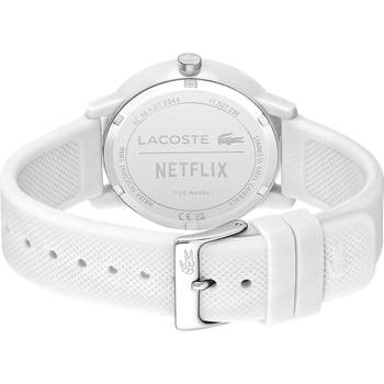Montre LACOSTE.12.12 Netflix homme TR90 blanc bracelet silicone blanc