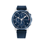 Montre TOMMY HILFIGER Jameson homme  acier bracelet cuir bleu - vue 1
