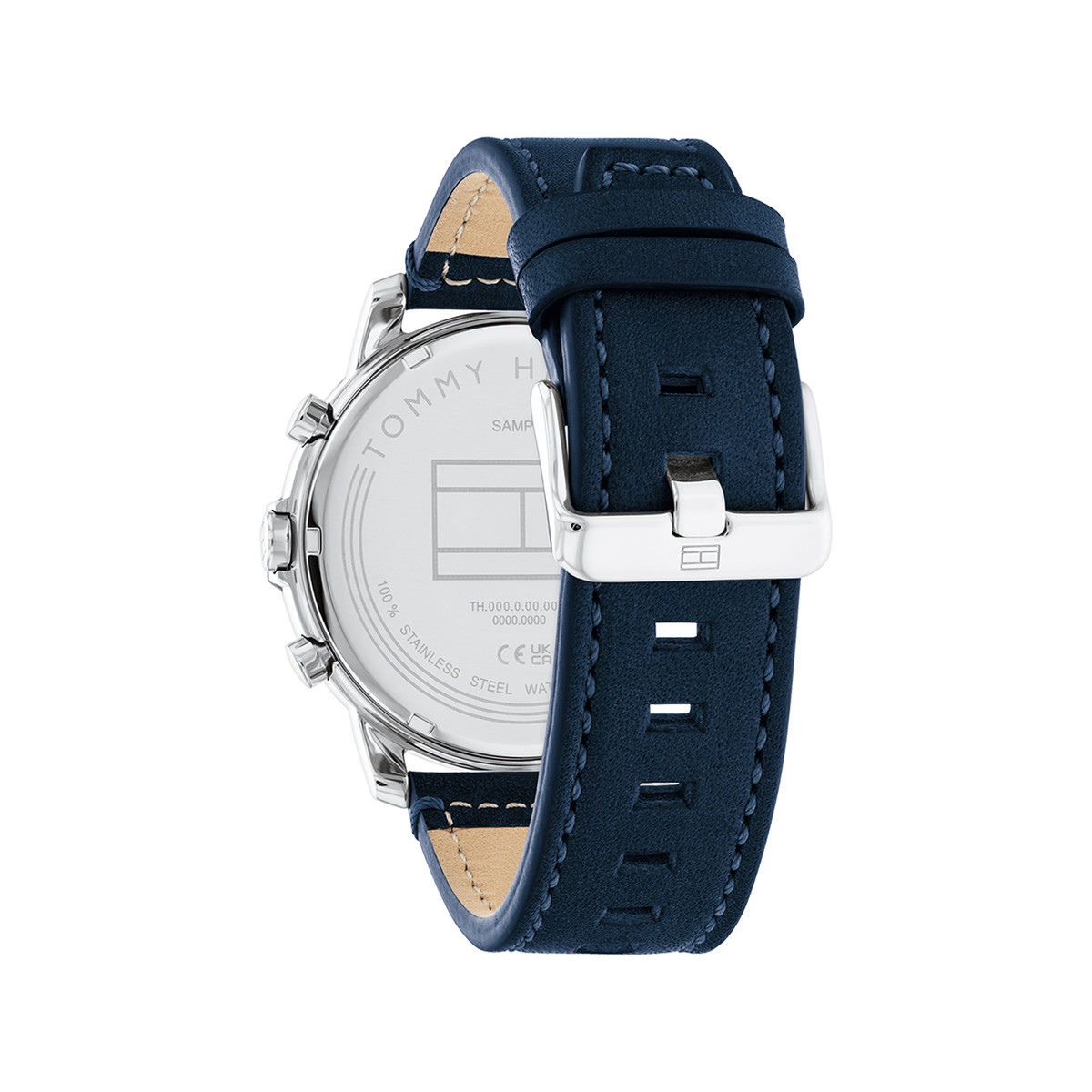 Montre TOMMY HILFIGER Jameson homme  acier bracelet cuir bleu - vue 3