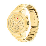 Montre TOMMY HILFIGER Lars homme bracelet acier doré jaune - vue D1