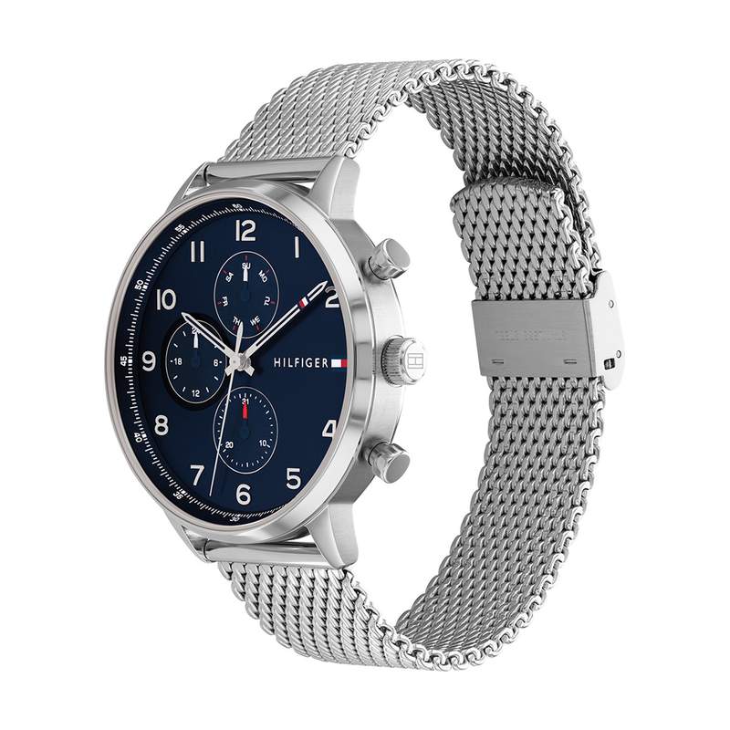Montre TOMMY HILFIGER Leonard homme bracelet acier gris - vue D1