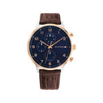 Montre TOMMY HILFIGER leonard homme bracelet cuir marron - vue 1