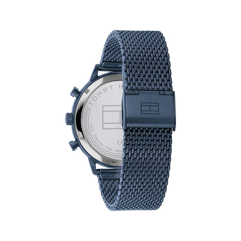 Montre TOMMY HILFIGER Leonard homme bracelet acier bleu - vue 3