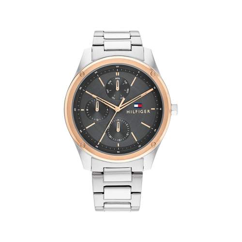 Montre TOMMY HILFIGER Tyler homme acier doré rose bracelet acier gris