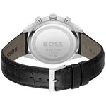 Montre BOSS Sport Lux homme acier bracelet cuir noir - vue 3