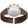 Montre BOSS Sport Lux homme acier doré rose bracelet cuir marron - vue V3