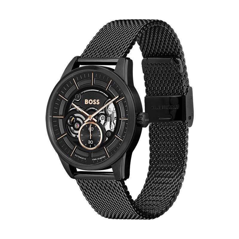 Montre BOSS Sport Lux homme bracelet acier noir - vue D1