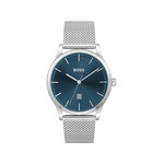 Montre BOSS Business homme bracelet acier gris - vue 1