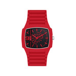 Montre DIESEL Cliffhanger 2.0 homme acier rouge bracelet silicone rouge - vue 1