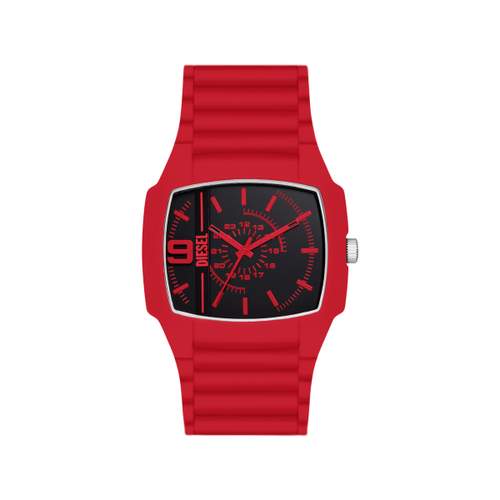 DIESEL Cliffhanger 2.0 men's watch red stainless steel red silicone bracelet