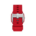 Montre DIESEL Cliffhanger 2.0 homme acier rouge bracelet silicone rouge - vue 3