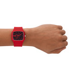 Montre DIESEL Cliffhanger 2.0 homme acier rouge bracelet silicone rouge - vue porté 1