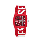Montre DIESEL Cliffhanger homme solaire bracelet tissu rouge - vue 1