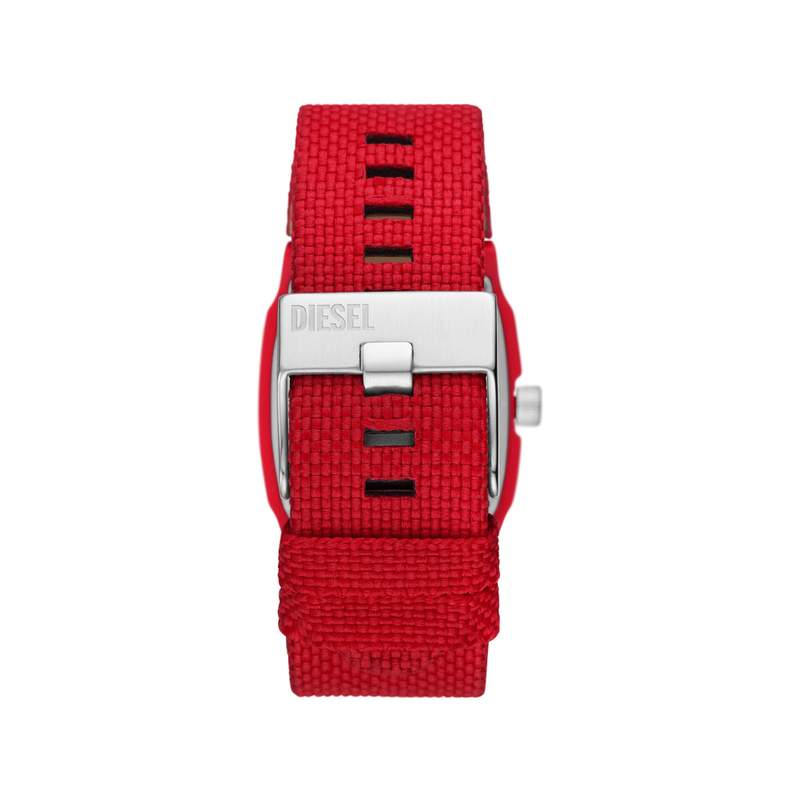 Montre DIESEL Cliffhanger homme solaire bracelet tissu rouge - vue 3
