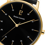 Montre PIERRE LANNIER Cityline homme acier doré bracelet cuir noir - vue D2