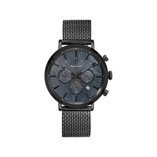 Montre PIERRE LANNIER Baron homme chronographe bracelet acier noir